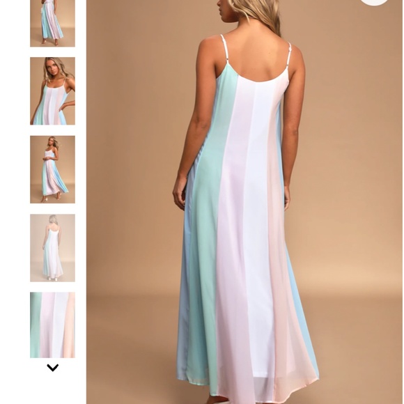 Lulus Days to Remember Light Blue Multi Striped Maxi Dress - Picture 2 of 7